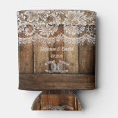 Rustieke Country Barnwood Lace Wedding Blikjeskoeler (Achterkant)