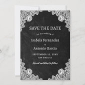 Rustieke Country Black Krijtbord Kant Trouwfoto Save The Date (Achterkant)