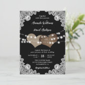 Rustieke Country Black Romantische Huwelijk Kaart (Staand voorkant)