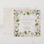 Rustieke Country Blush Roos Bloemen Moderne Krans Kaart (Voorkant / Achterkant)