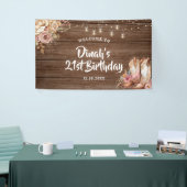 Rustieke Country Boots Cowgirl Verjaardag Groot Spandoek (Beurs)