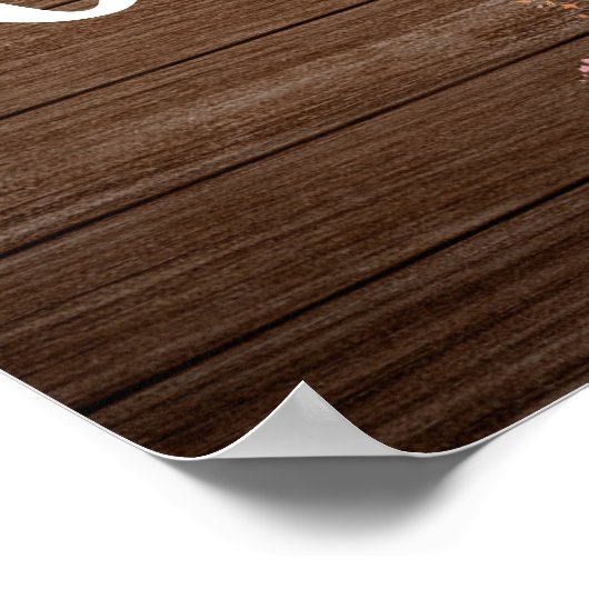 Rustieke Country Boots Cowgirl Verjaardagstabel Nu Poster (Hoek)