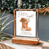Rustieke Country Boots & Pet Datum Nacht Ideeënbor Reclamebord Met Voetstuk