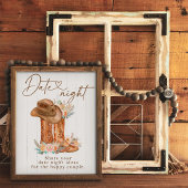 Rustieke Country Boots & Pet Datum Nacht Ideeënbor Reclamebord Met Voetstuk