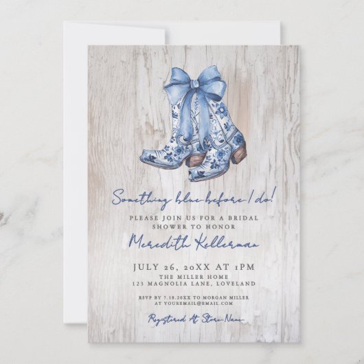 Rustieke Country Bow Cowboy Vrijgezellenfeest Kaart (Voorkant)