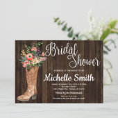 Rustieke Country Bruids Westerne Bloemen Vrijgezel Kaart (Staand voorkant)