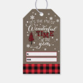 Rustieke Country Buffalo Check Cadeaulabel (Voorkant)