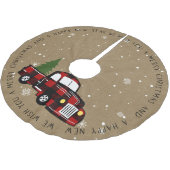 Rustieke Country Buffalo Plaid Truck met Boom Kerstboom Rok (Gekanteld)