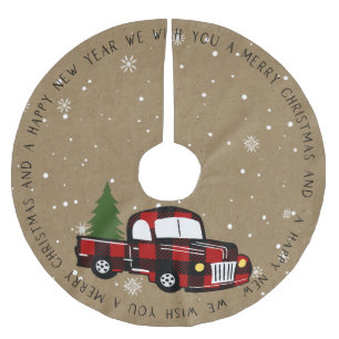 Rustieke Country Buffalo Plaid Truck met Boom Kerstboom Rok