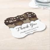 Rustieke Country Burlap Barn Wedding Dank u Kartonnen Onderzetters (Gekanteld)