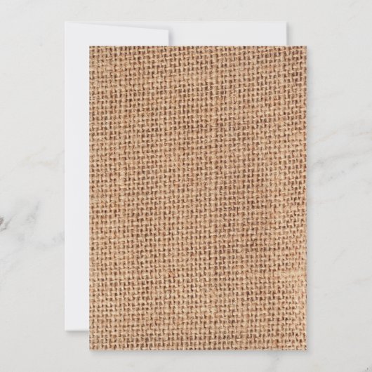 Rustieke Country Burlap Kant Twine bruiloft uitnod Kaart (Achterkant)