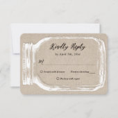 Rustieke Country Burlap Mason Jar Wedding RSVP (Voorkant)