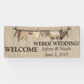Rustieke Country Burlap Trouwbanner Spandoek (Horizontaal)