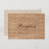 Rustieke Country Burlap Wedding Receptie Kaarten (Voorkant / Achterkant)
