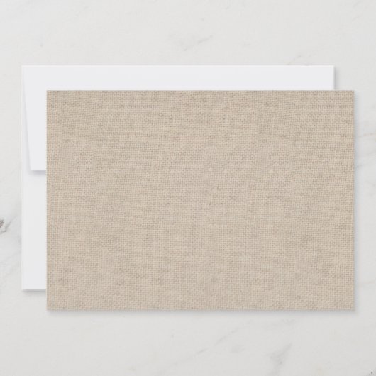 Rustieke Country Burlap Wedding Save the Date Kaar (Achterkant)