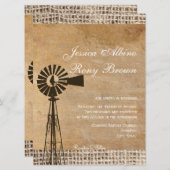 Rustieke Country Canvas Burlap Windmill Kaart (Voorkant / Achterkant)