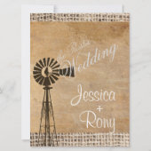 Rustieke Country Canvas Burlap Windmill Kaart (Achterkant)