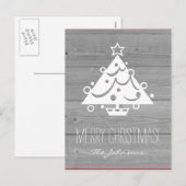 Rustieke country chic houten paneel kerstkaart feestdagenkaart (Voorkant / Achterkant)