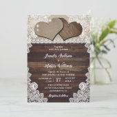 Rustieke Country Chic Huwelijksuitnodiging Kaart (Staand voorkant)