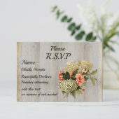 Rustieke Country Chic, Oude Hout en Bloemen RSVP (Staand voorkant)