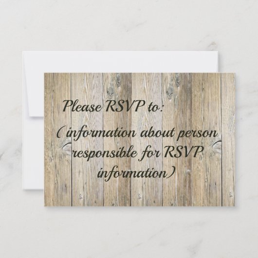 Rustieke Country Chic, Oude Hout en Bloemen RSVP (Achterkant)