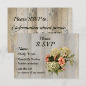 Rustieke Country Chic, Oude Hout en Bloemen RSVP (Voorkant / Achterkant)