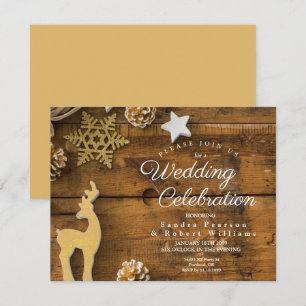 Rustieke Country Christmas Deer Star Wedding Kaart
