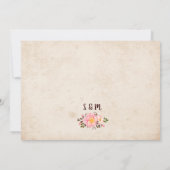 Rustieke Country Classy Floral Huwelijksuitnodigin Kaart (Achterkant)