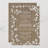 Rustieke Country Couples Douche Baby's Breath Wrea Kaart (Voorkant / Achterkant)