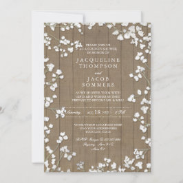 Rustieke Country Couples Douche Baby's Breath Wrea Kaart