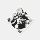 Rustieke Country Cowboy Cool Charcoal Tekening Servetten (Hoek)