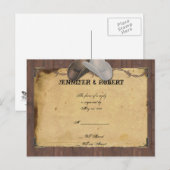 Rustieke Country Cowboy Petten Barbed Wedding RSVP Uitnodiging Briefkaart (Voorkant / Achterkant)