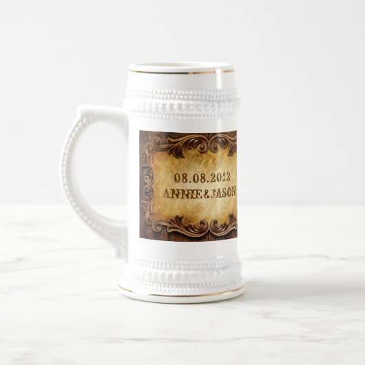 Rustieke Country Cowboy Westerne bruiloft Bierpul (Links)