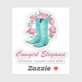 Rustieke Country Cowgirl Laarzen & Shabby Rozen Lo Sticker