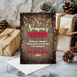 Rustieke Country feeënlichten Kerstmis Feestdagenkaart