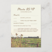 Rustieke Country Fence Wedding Reply Kaarten