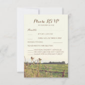 Rustieke Country Fence Wedding Reply Kaarten RSVP Kaartje (Voorkant)
