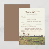 Rustieke Country Fence Wedding Reply Kaarten RSVP Kaartje (Voorkant / Achterkant)