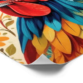 Rustieke Country Folk Rooster Chicken Poster (Hoek)