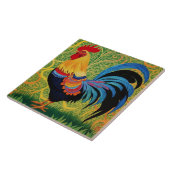 Rustieke Country Folk Rooster Chicken Tegeltje (Zijkant)