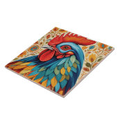Rustieke Country Folk Rooster Chicken Tegeltje (Zijkant)