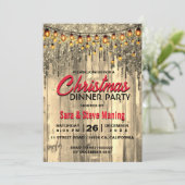 Rustieke Country gouden glitter druipt kerstverlic Kaart (Staand voorkant)