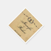 Rustieke Country Hoefijzers Barbed bruiloft servet (Hoek)