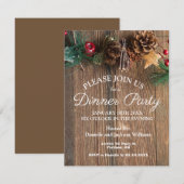 Rustieke Country Kerstdiner Party Kaart (Voorkant / Achterkant)