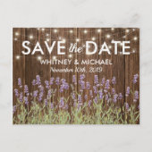 Rustieke Country Lavendel Lights Save the Date Aankondigingskaart (Voorkant)