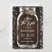 Rustieke Country Mason Jar Barn Wood Wedding Save The Date (Voorkant)