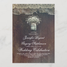 Rustieke Country Mason Jar en Baby's Breath Weddin