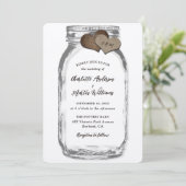 Rustieke Country Mason Jar Kraft Paper Wedding Kaart (Staand voorkant)