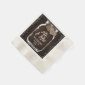 Rustieke Country Mason Jar Wood Mr & Mrs Wedding Servet (Hoek)