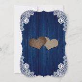 Rustieke Country Navy Blue Blush Bloemen Huwelijk Kaart (Achterkant)